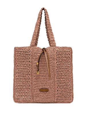 Nefeli shopper bag in paglia crochet rosa GIANNI CHIARINI | BS11955COMMSTRCRCH7752